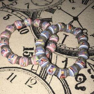 Set of Two Glass Bead Bracelets